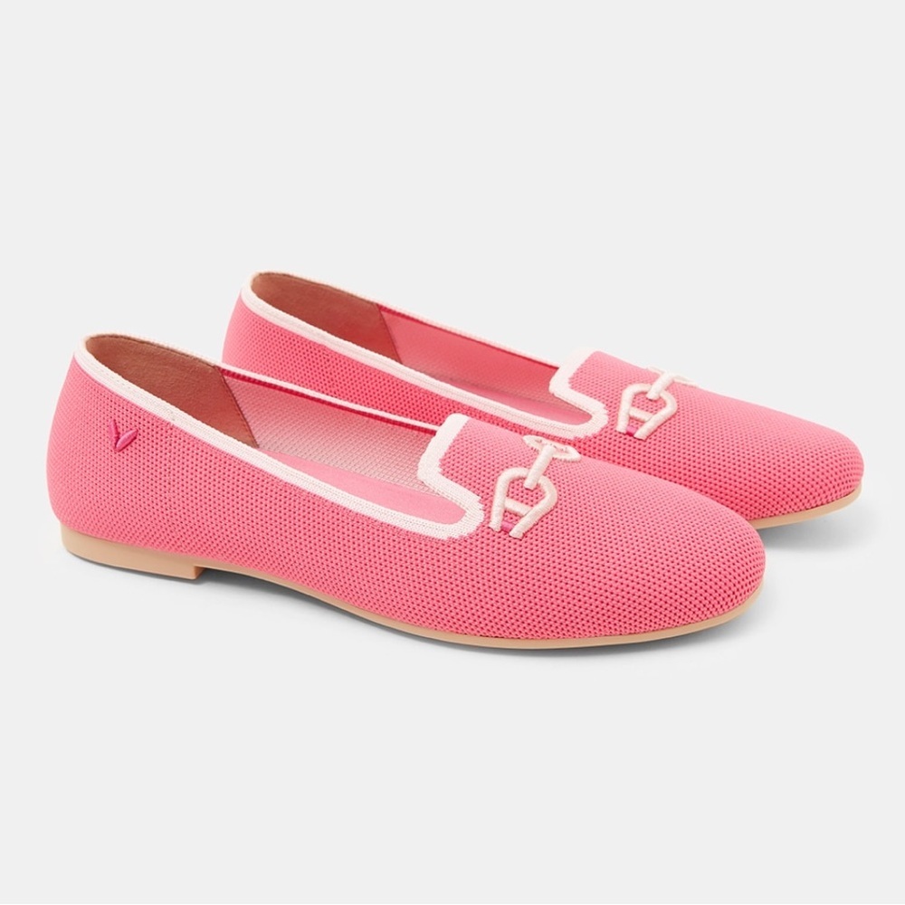 Vivaia Women’s Pink Round-Toe Patterned Loafers Size 36